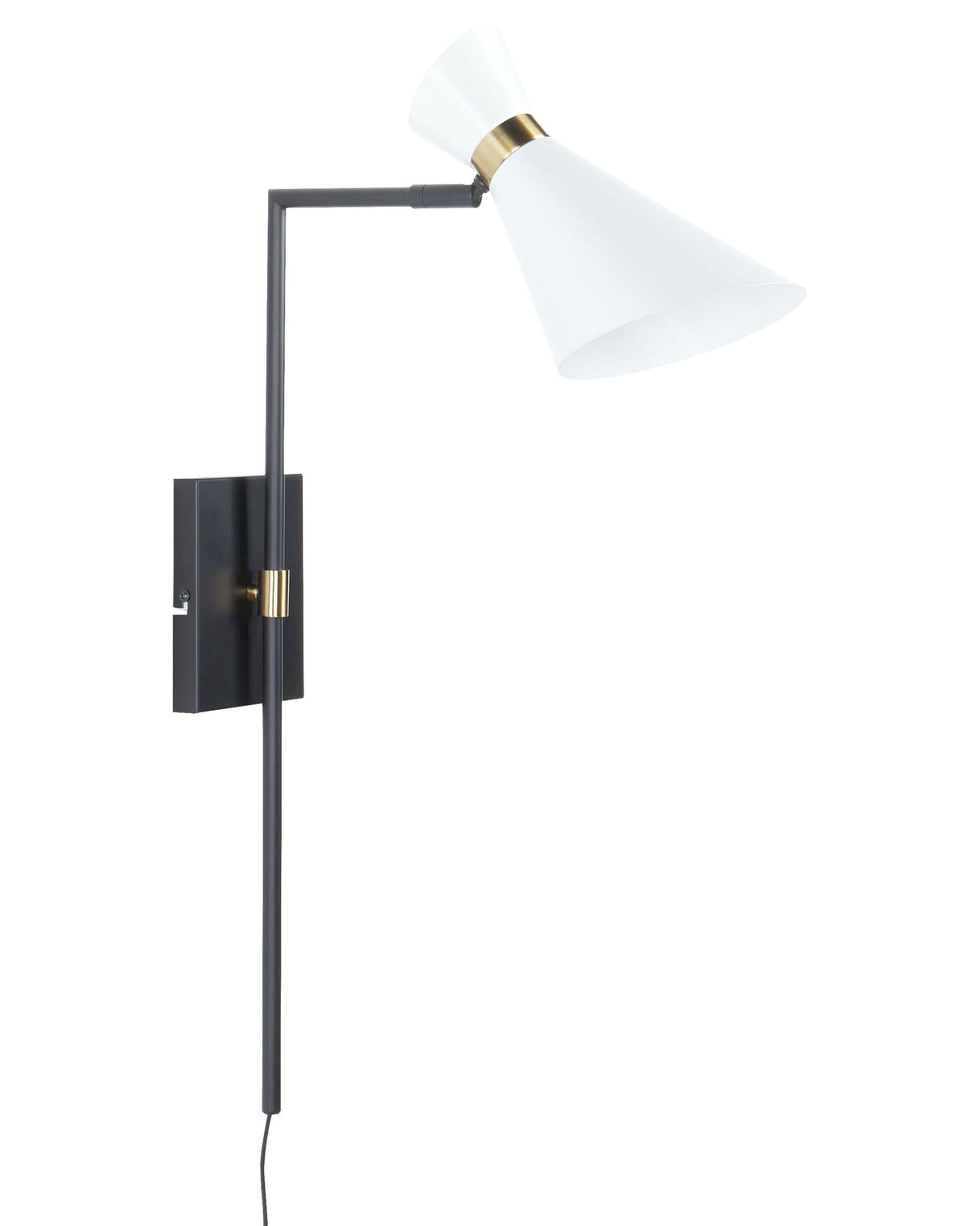 Wall Lamp White Metal Adjustable Shade Gold Accents Modern Industrial Style Living Room Office Bedroom Beliani