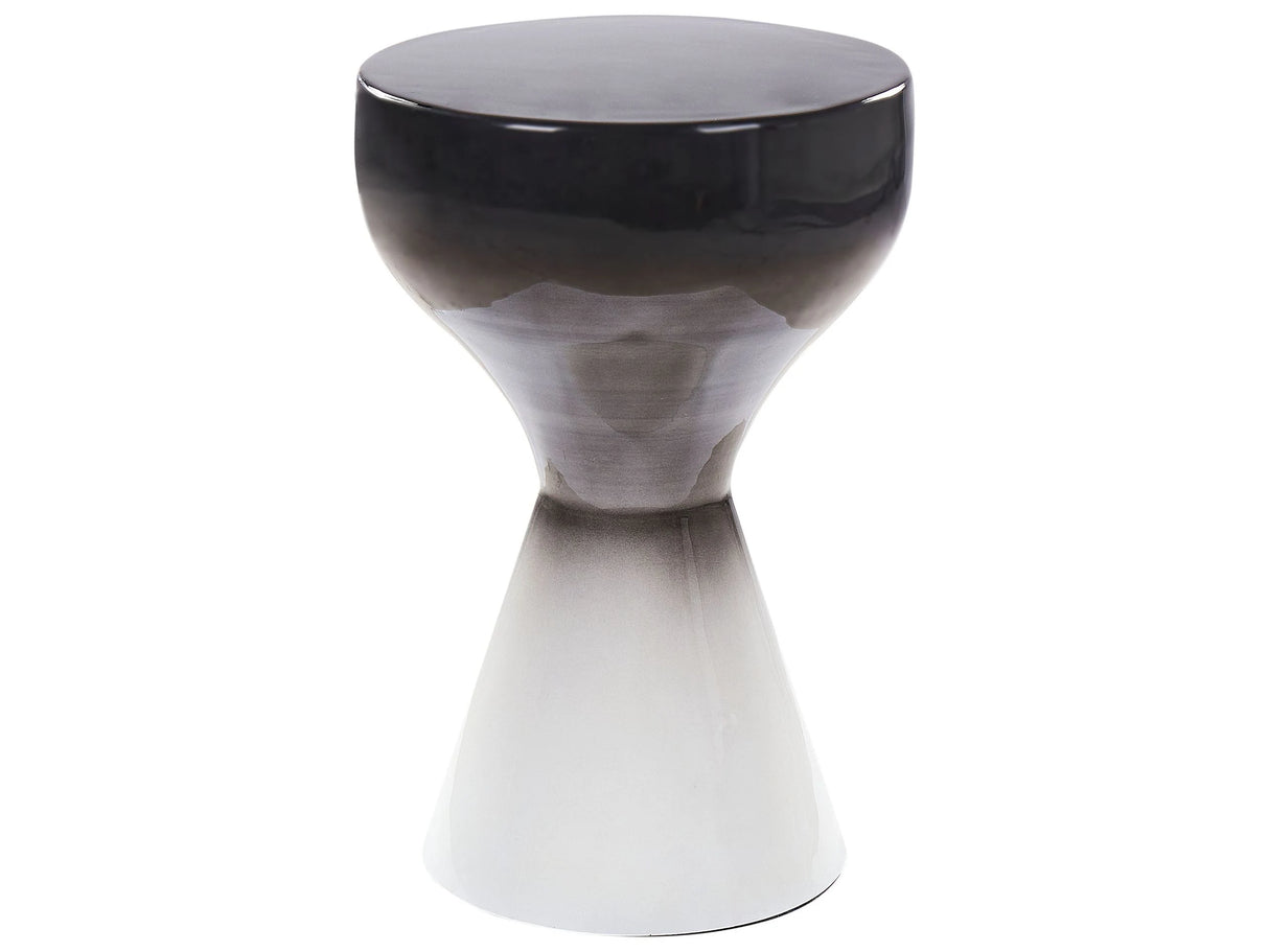 Side Table Black and White Iron Metal 30 x 30 cm Accent End Table Decor Display Design Beliani