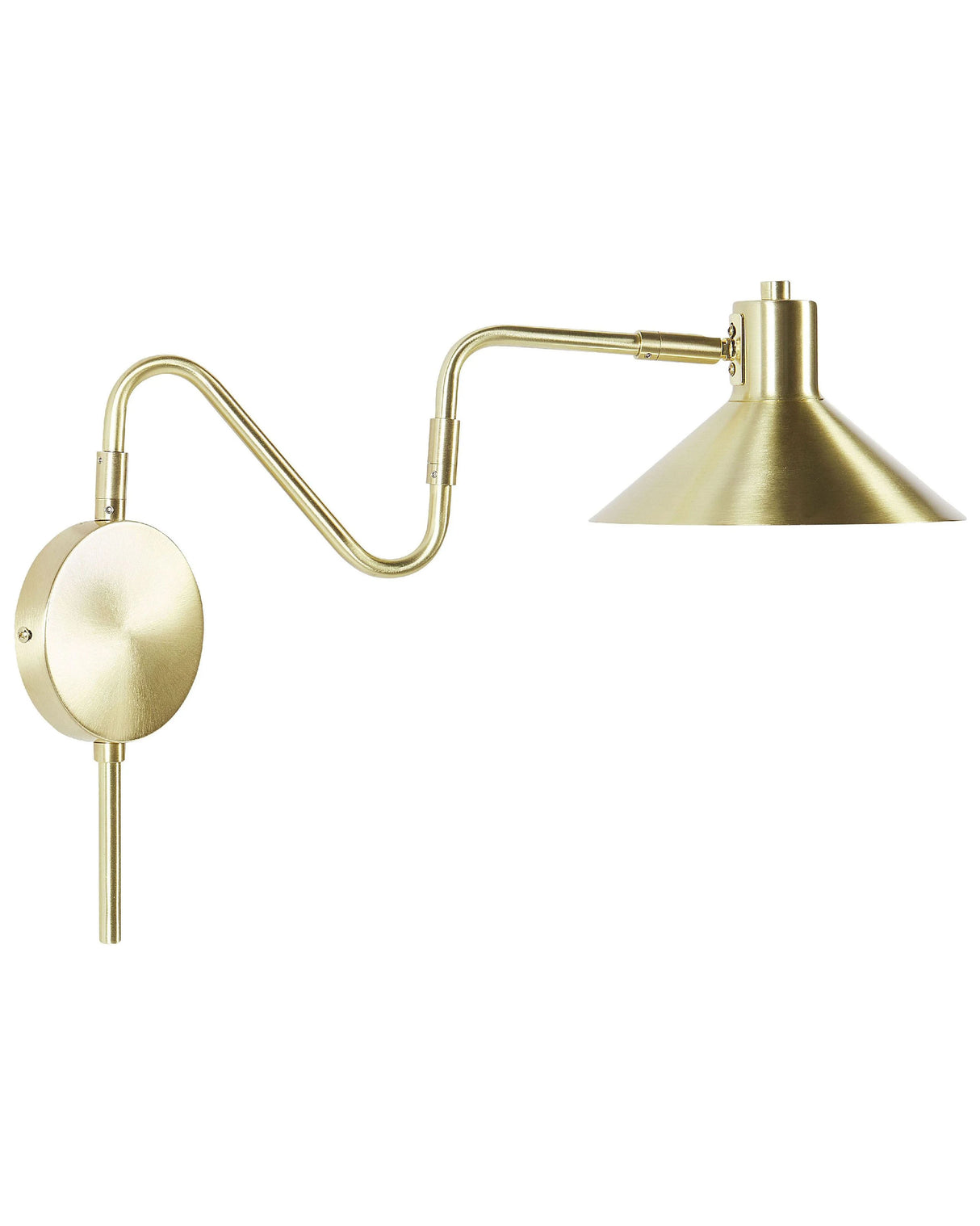 Wall Lamp Gold Metal Sconce Adjustable Shade Beliani