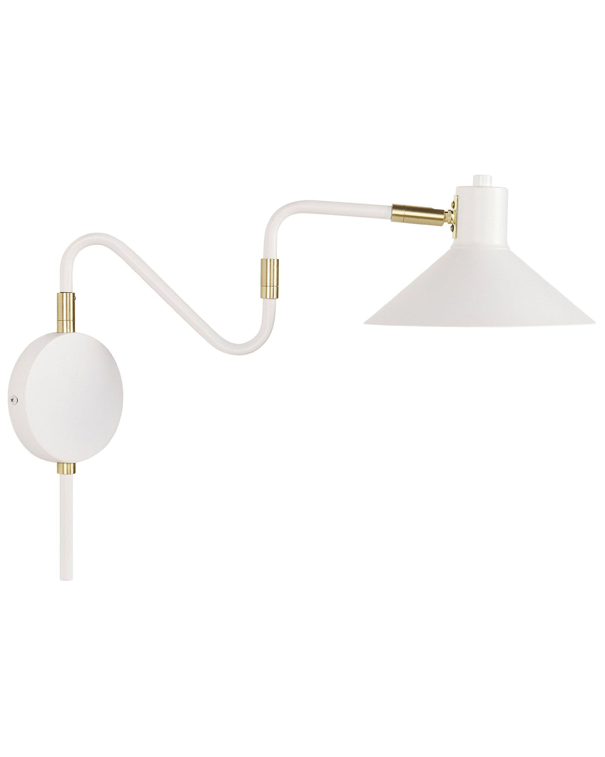 Wall Lamp White Metal Sconce Adjustable Shade Beliani