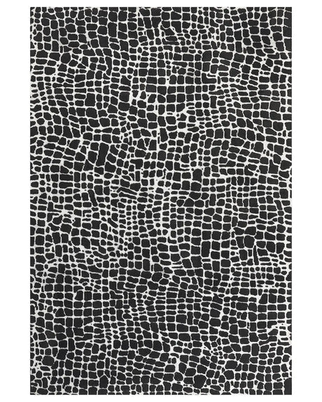 Area Rug Black and White Polyester Cotton Backing 200 x 300 cm Decorative Floor Mat Modern Design Living Room Bedroom Beliani