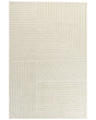 Area Rug Beige Wool 200 x 300 cm Striped Pattern Solid Colour Modern Minimalistic Living Room Rug Beliani