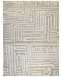 Area Rug Beige Polyester 300 x 400 cm Geometric Pattern Solid Colour Modern Minimalistic Living Room Rug Beliani