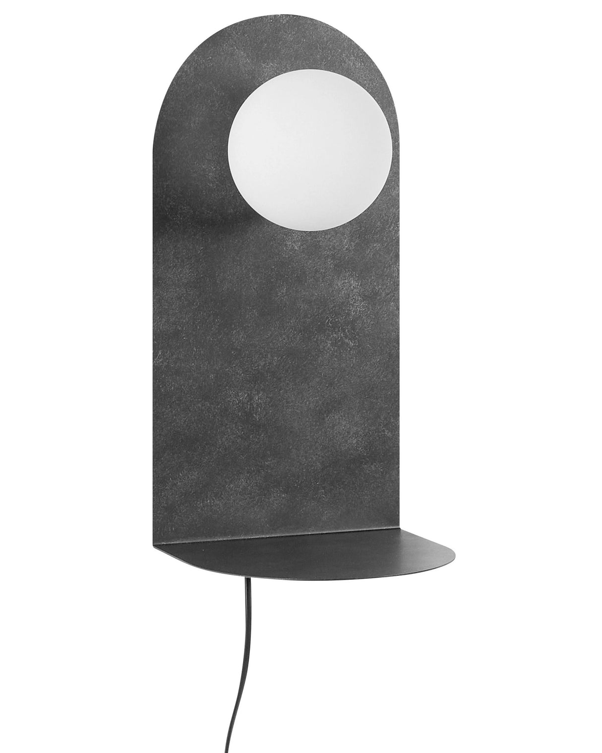 Wall Lamp Dark Graphite Grey Steel Lighting Glass Round Shade with On/Off Switch Modern Industrial Living Room Bedroom Beliani