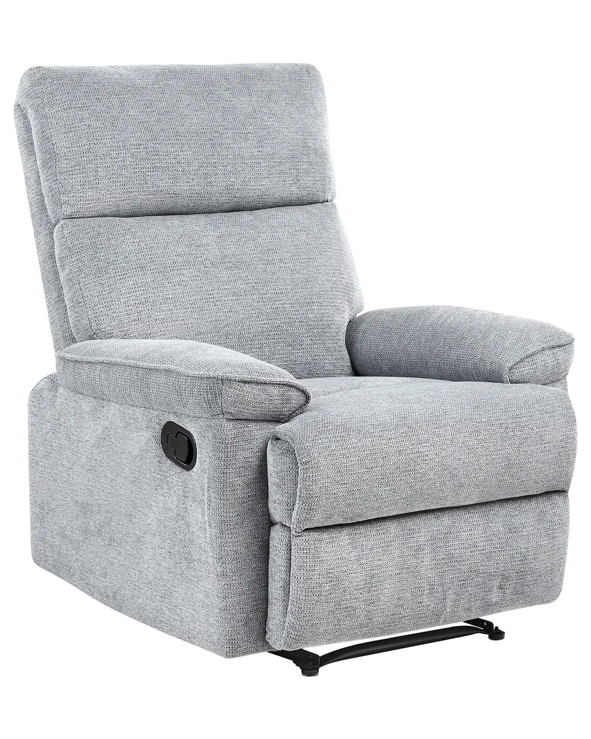 Fabric Armchair with Footrest Grey Polyester Modern Contemporary Style Beliani