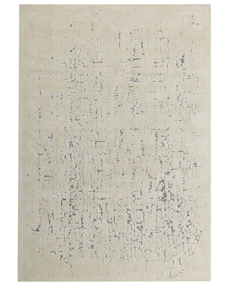 Area Rug Light Beige Polyester 160 x 230 cm Distressed Effect  Pattern Solid Colour Modern Minimalistic Living Room Rug Beliani