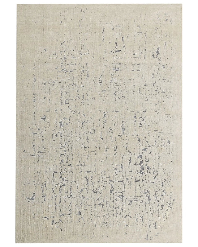 Area Rug Light Beige Polyester 160 x 230 cm Distressed Effect  Pattern Solid Colour Modern Minimalistic Living Room Rug Beliani
