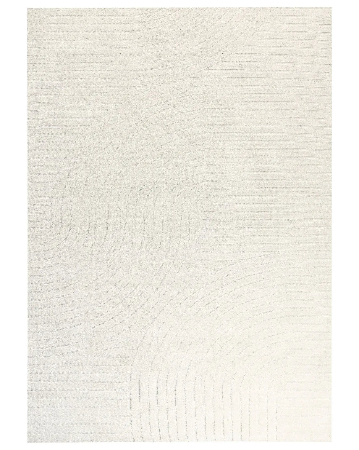Area Rug Beige Wool 200 x 300 cm Abstract Pattern Motif Carved Living Room Bedroom Modern Minimalist Design Beliani