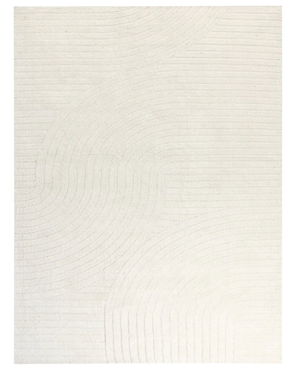 Area Rug Beige Wool 300 x 400 cm Abstract Pattern Motif Carved Living Room Bedroom Modern Minimalist Design Beliani