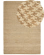 Area Rug Beige Jute 160 x 230 cm Houndstooth Pattern Hand Woven Boho Living Room Bedroom Beliani