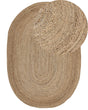 Area Rug Beige Jute 160 x 230 cm Braided Oval Underfloor Heating Suitable Natural Living Room Bedroom Beliani