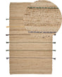 Area Rug Beige Jute 140 x 200 cm Solid With Tassels Beliani