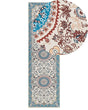 Runner Rug Beige and Blue Polyester 60 x 200 cm Oriental Pattern Anti-Slip Bottom Vintage Style Modern Hallway Beliani