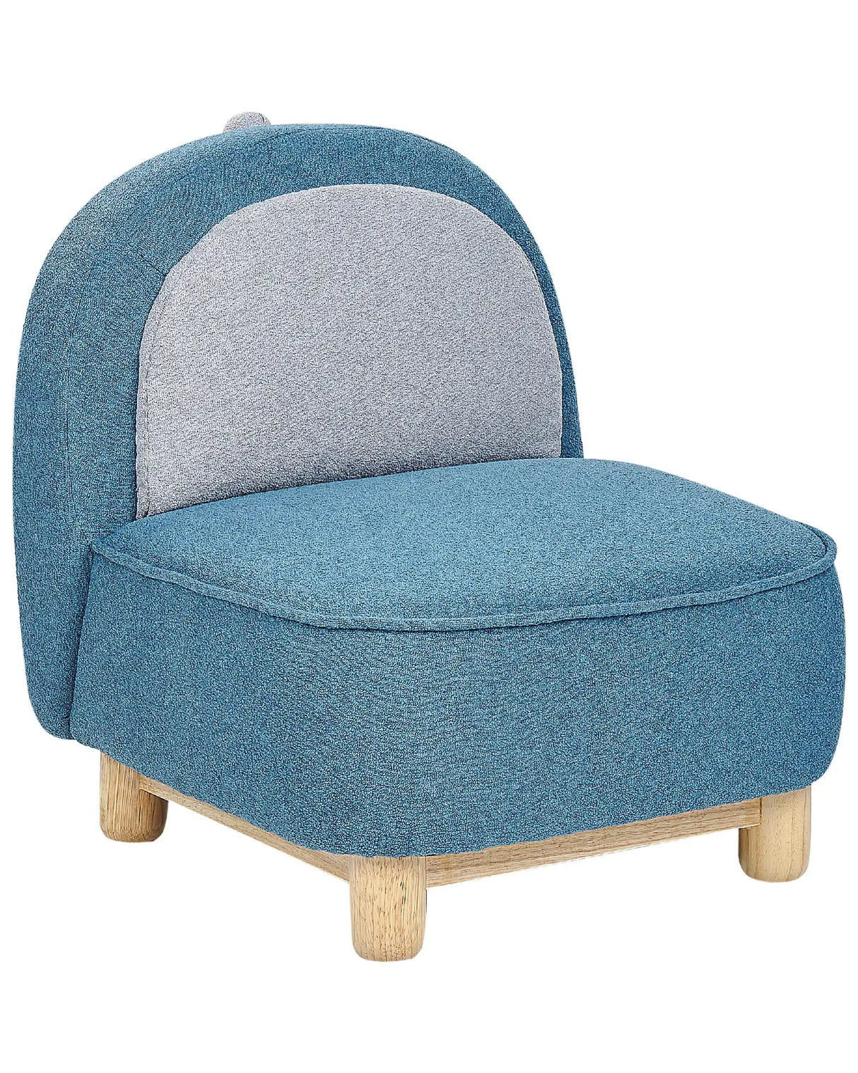 Animal Chair Blue Polyester Upholstery Armless Nursery Furniture Seat for Children Modern Design Triceratops Shape Beliani