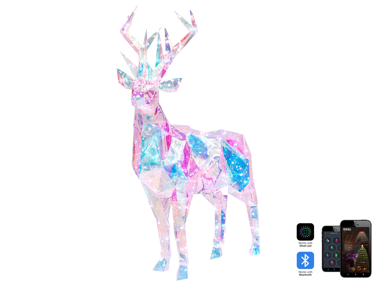 Outdoor Smart LED Decoration Multicolour Iridescent Lighted Reindeer LED Lights App Control Bluetooth Beliani