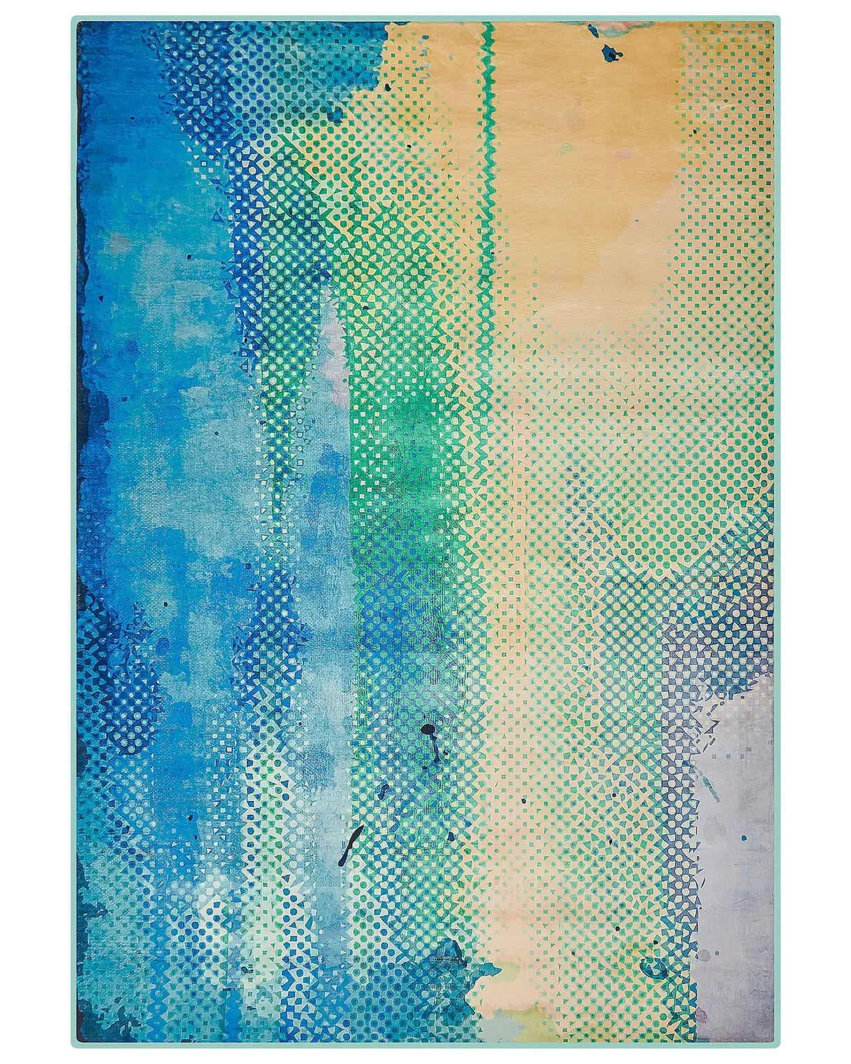 Area Rug Multicolour Fabric 160 x 230 cm Abstract Watercolour Paint Modern Beliani