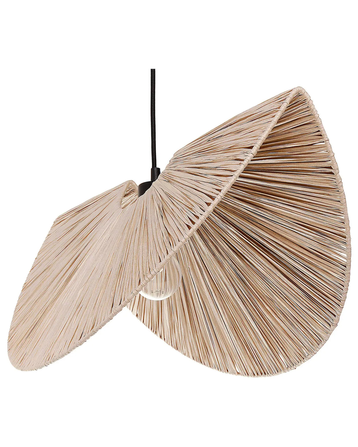 Pendant Lamp Natural Paper Pulp Textured Shade Japandi Natural Style Beliani