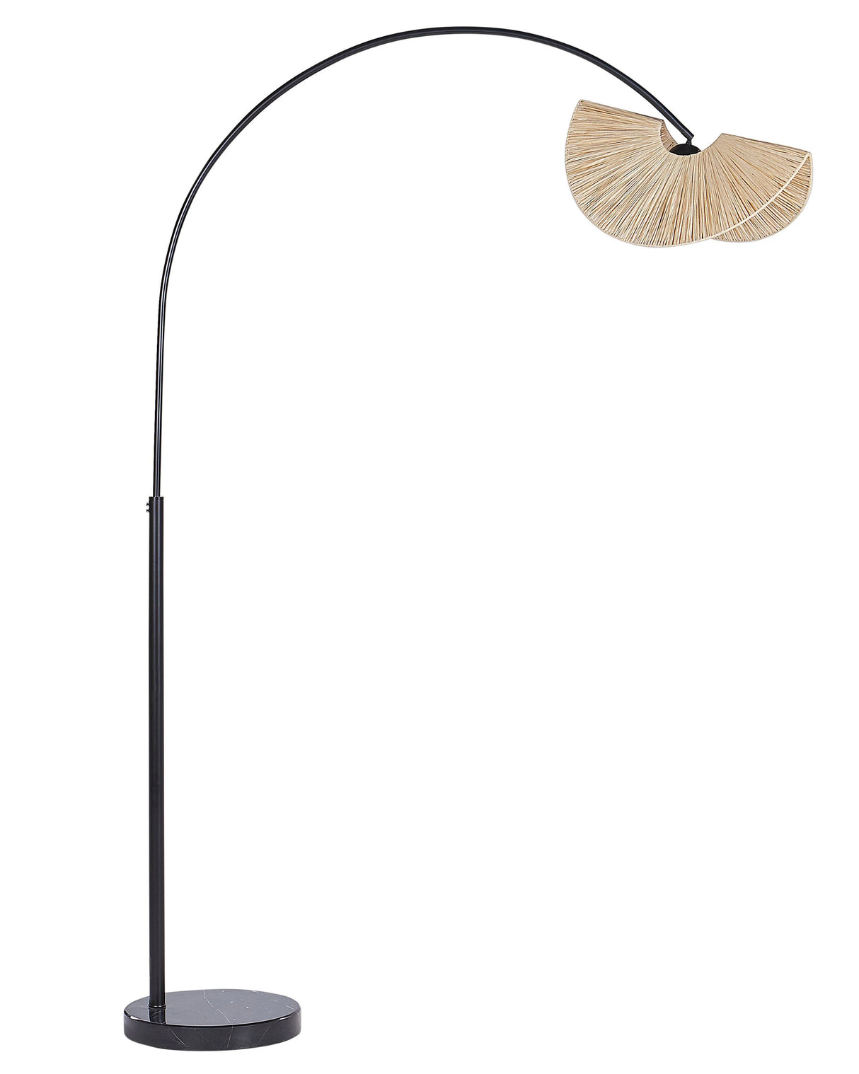 Floor Standing Lamp Natural Paper Pulp Textured Shade Japandi Natural Style Beliani