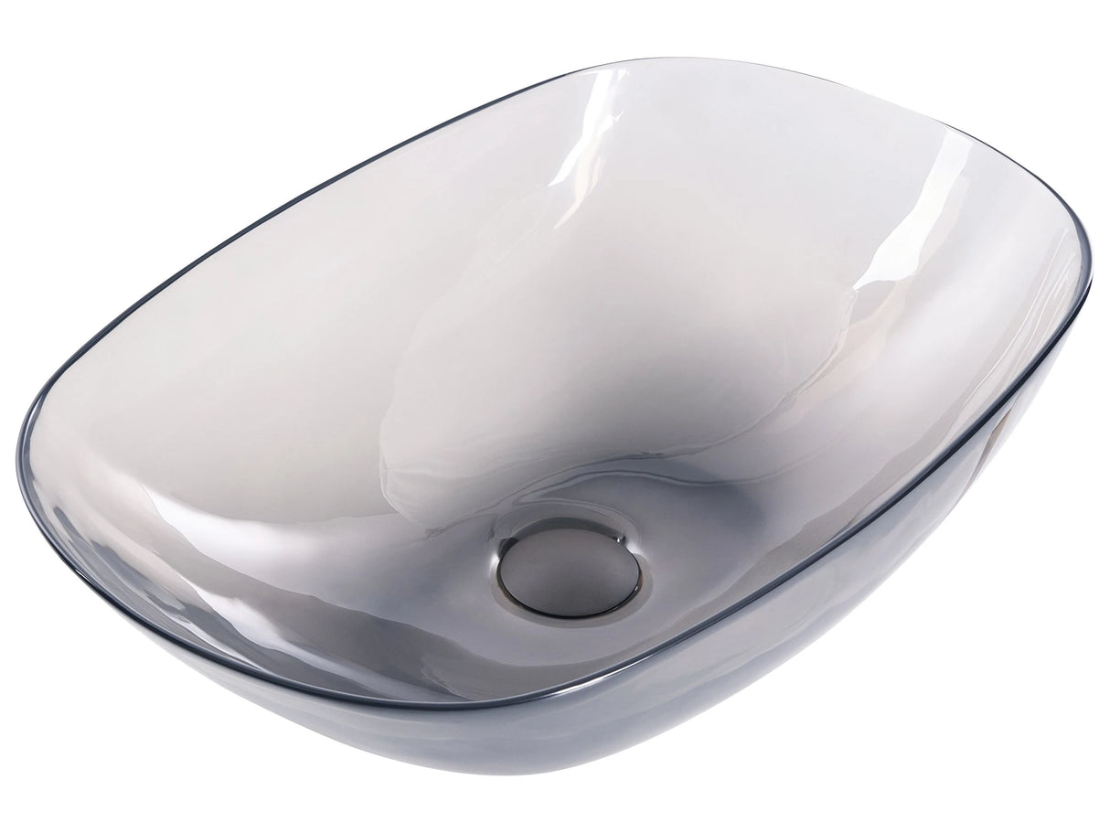 Countertop Wash Basin Black Solid Surface 340 x 360 mm Semi-Transparent Bathroom Sink Beliani