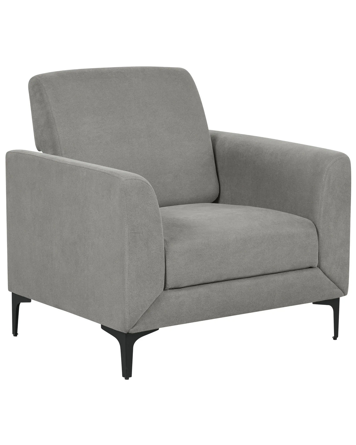 Armchair Grey Fabric Upholstery Black Legs Thick Seating Cushion Retro Living Room Furniture Beliani