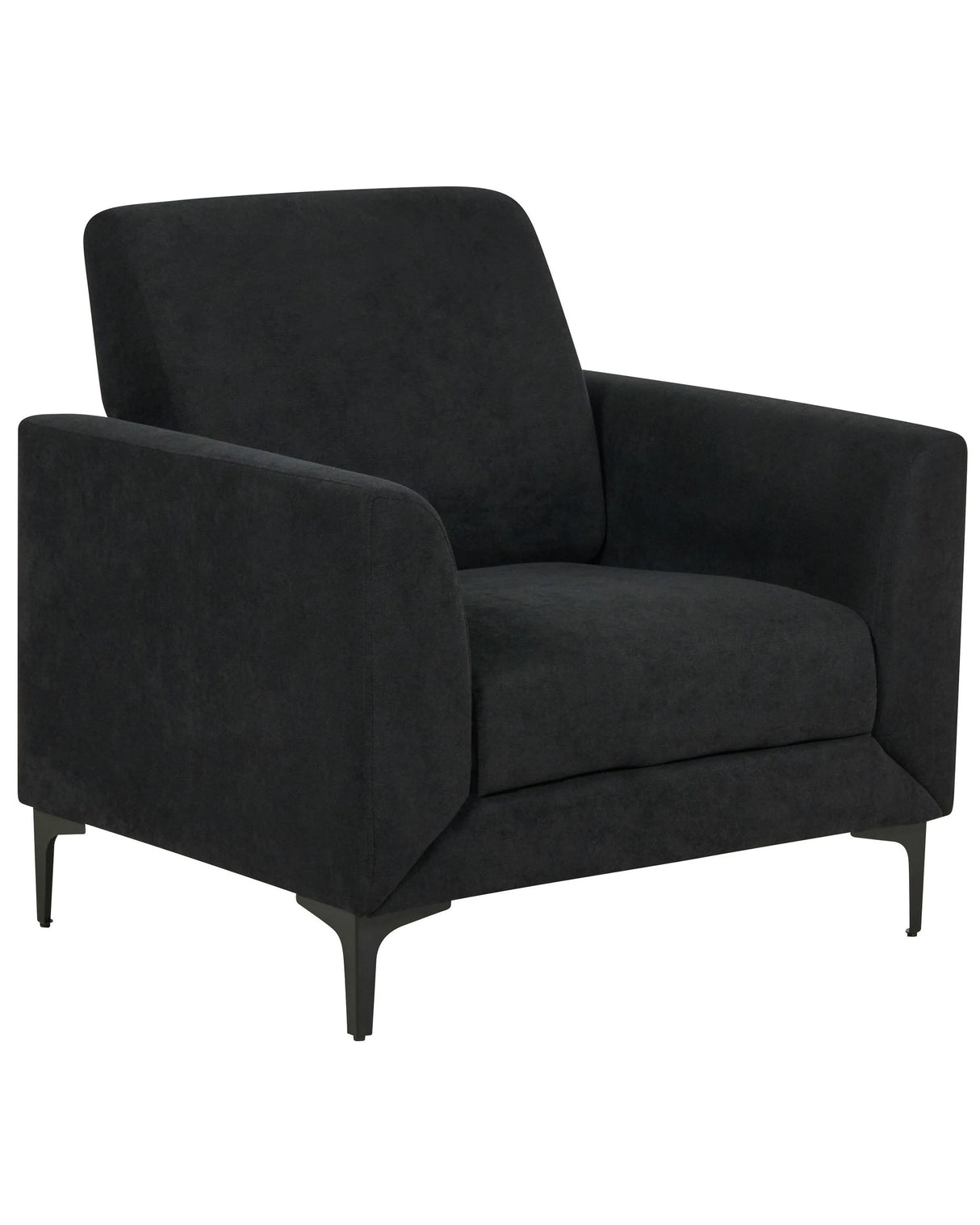 Armchair Black Fabric Upholstery Black Legs Thick Seating Cushion Retro Living Room Furniture Beliani
