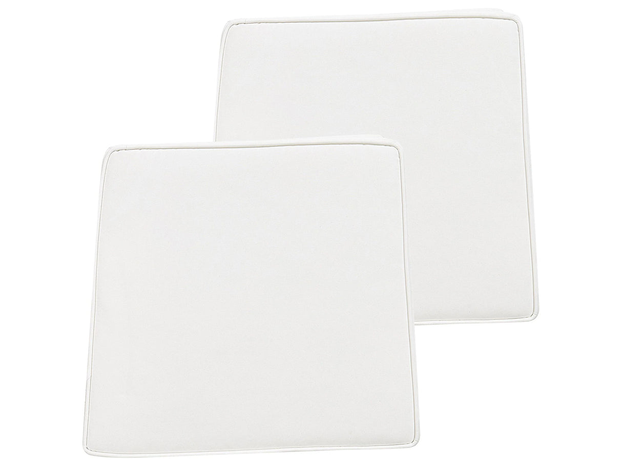 Set of 2 Outdoor Seat Cushions White String Tied UV Resistant Set Pad Beliani