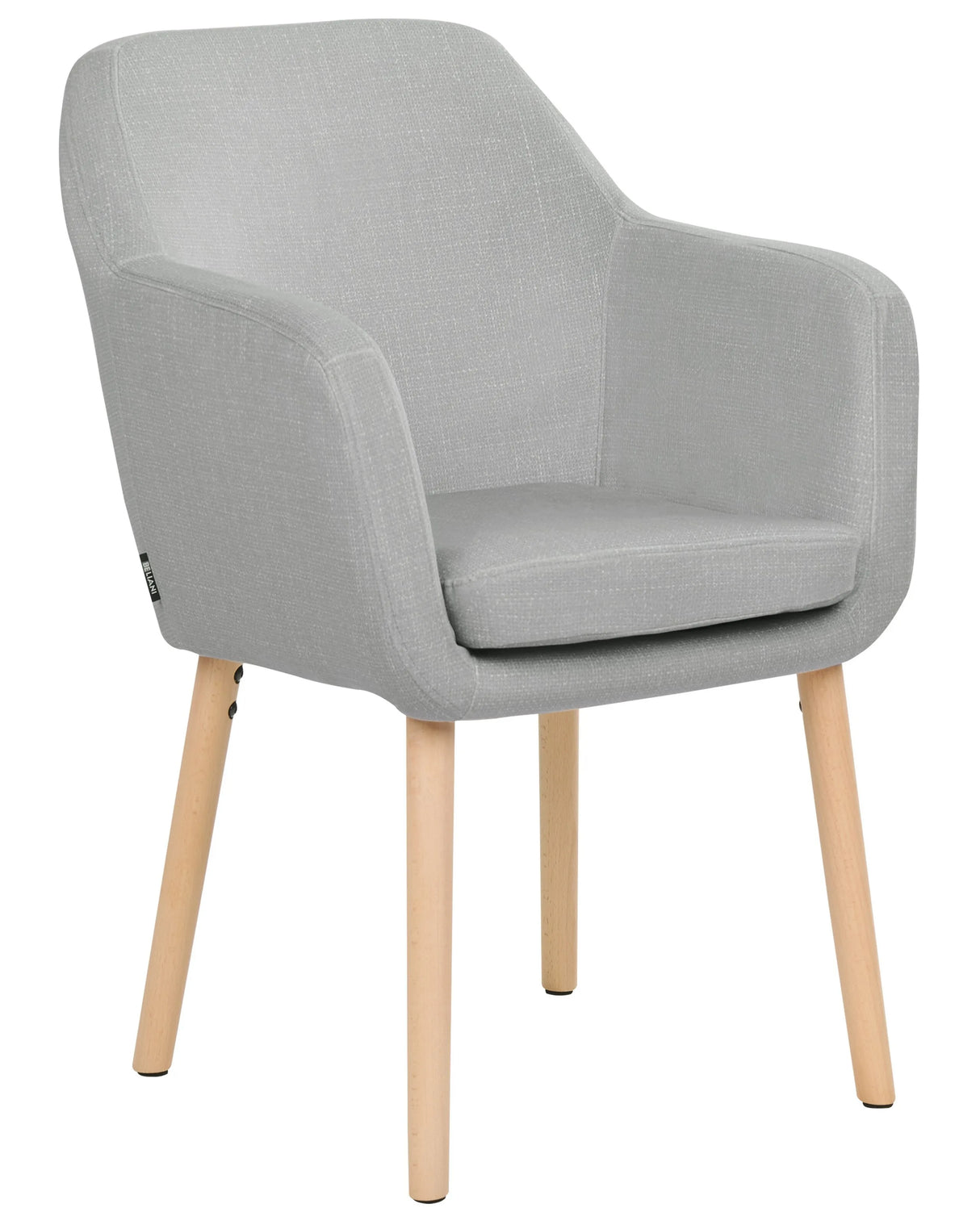 Dining Chair Grey Velvet Upholstery Wooden Legs with Armrests Classic Style Living Space Furniture Beliani