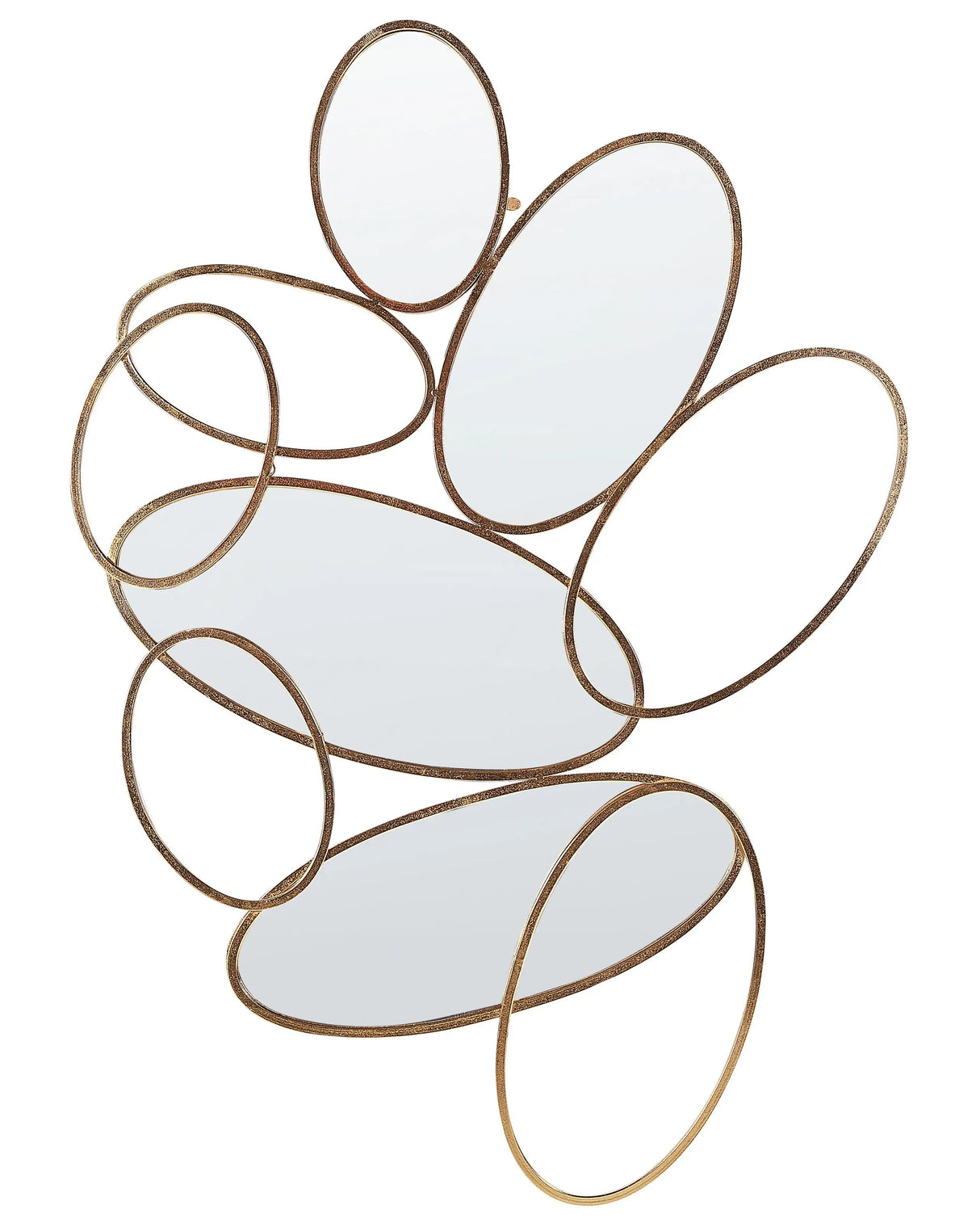 Wall Mirror Gold Metal 113 x 77 cm Wall Mounted Decorative Mirror Glamour Style Hanging Decor Beliani