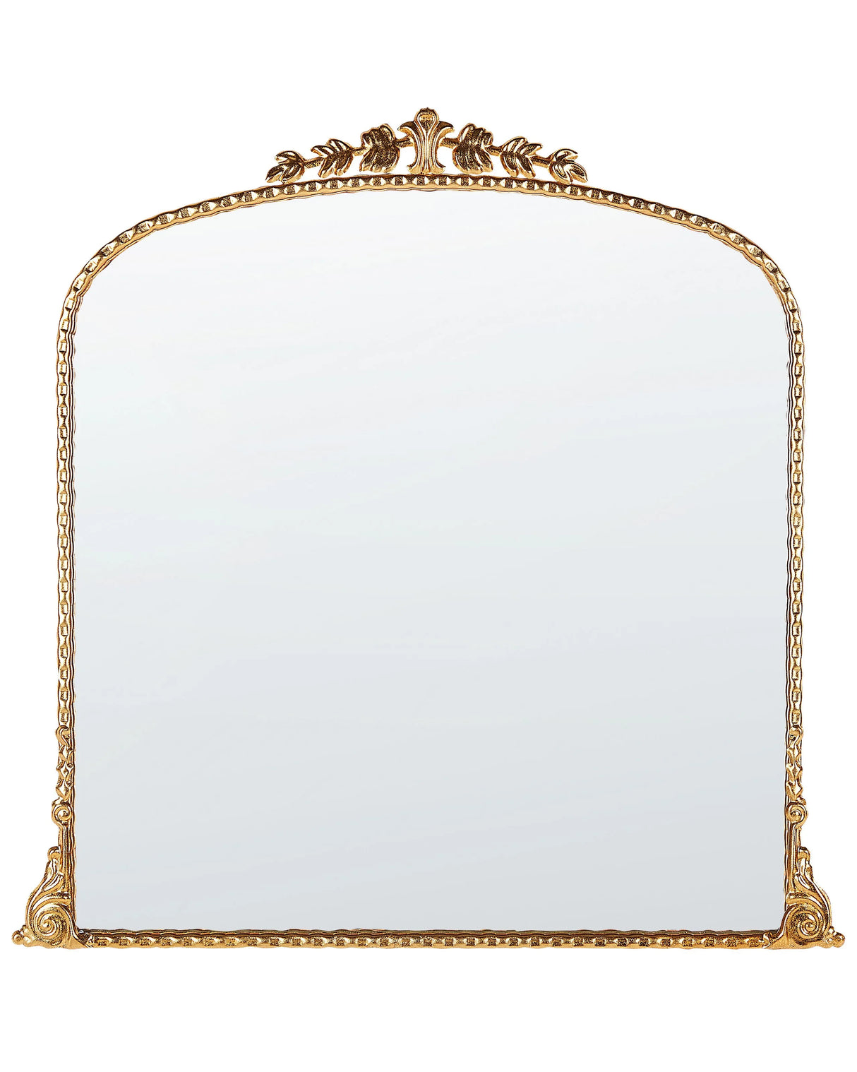 Wall Mirror Gold Metal 71 x 71 cm Wall Mounted Decorative Mirror Glamour Style Hanging Decor Beliani
