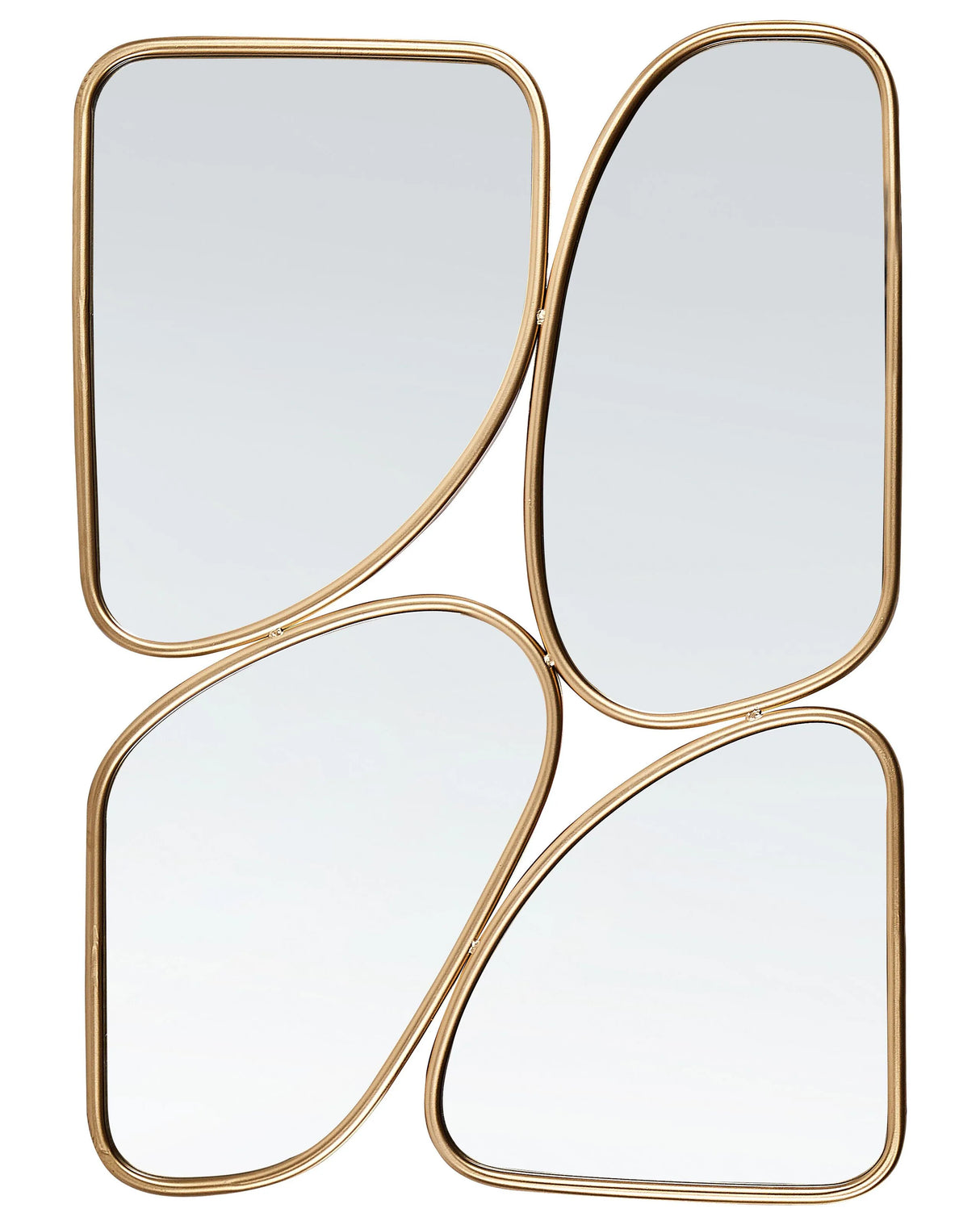 Wall Mirror Gold Metal 70 x 100 cm Wall Mounted Decorative Mirror Glamour Style Hanging Decor Beliani