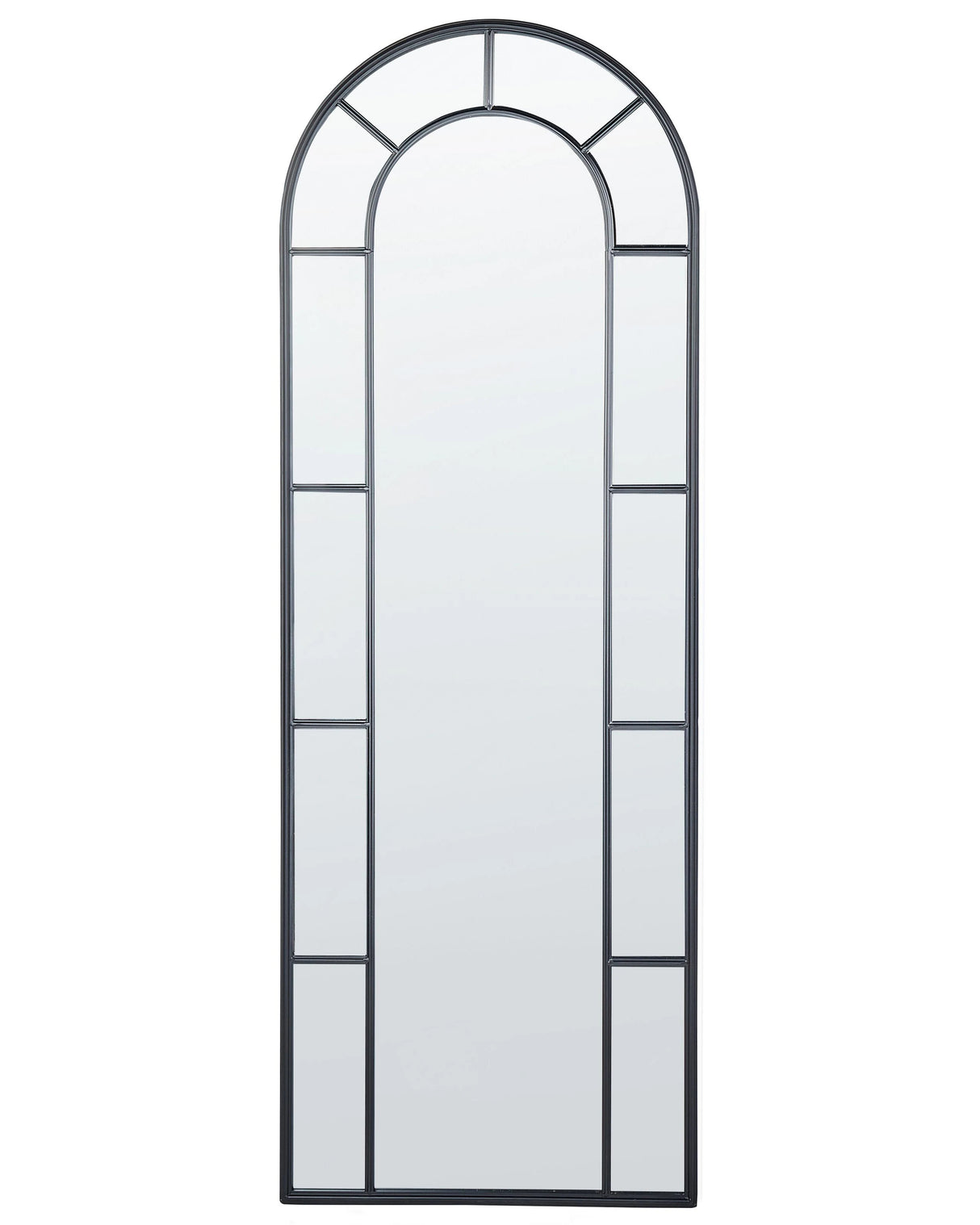 Wall Mirror Black Metal 60 x 170 cm Wall Mounted Decorative Mirror Vintage Style Hanging Decor Beliani