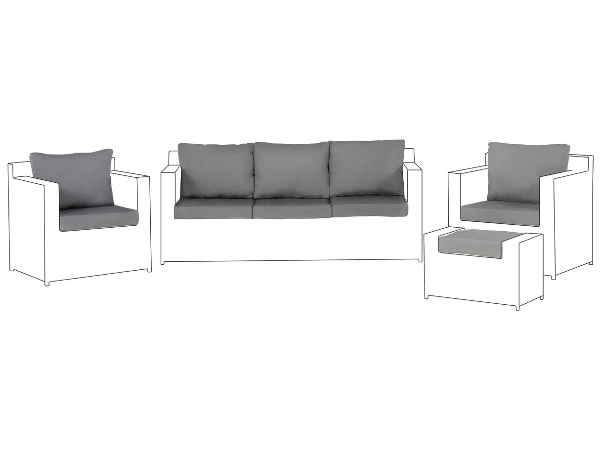 Outdoor Cushion Covers for Garden Set Grey Water Resistant Minimalistic Beliani