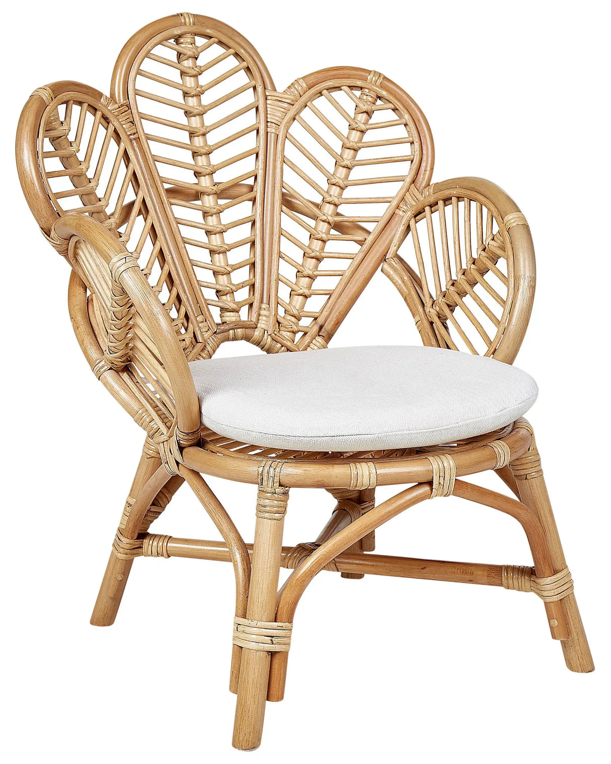 Peacock Kids Chair Natural Rattan 58 x 55 x 70 cm Garden Outdoor Indoor Boho Beliani