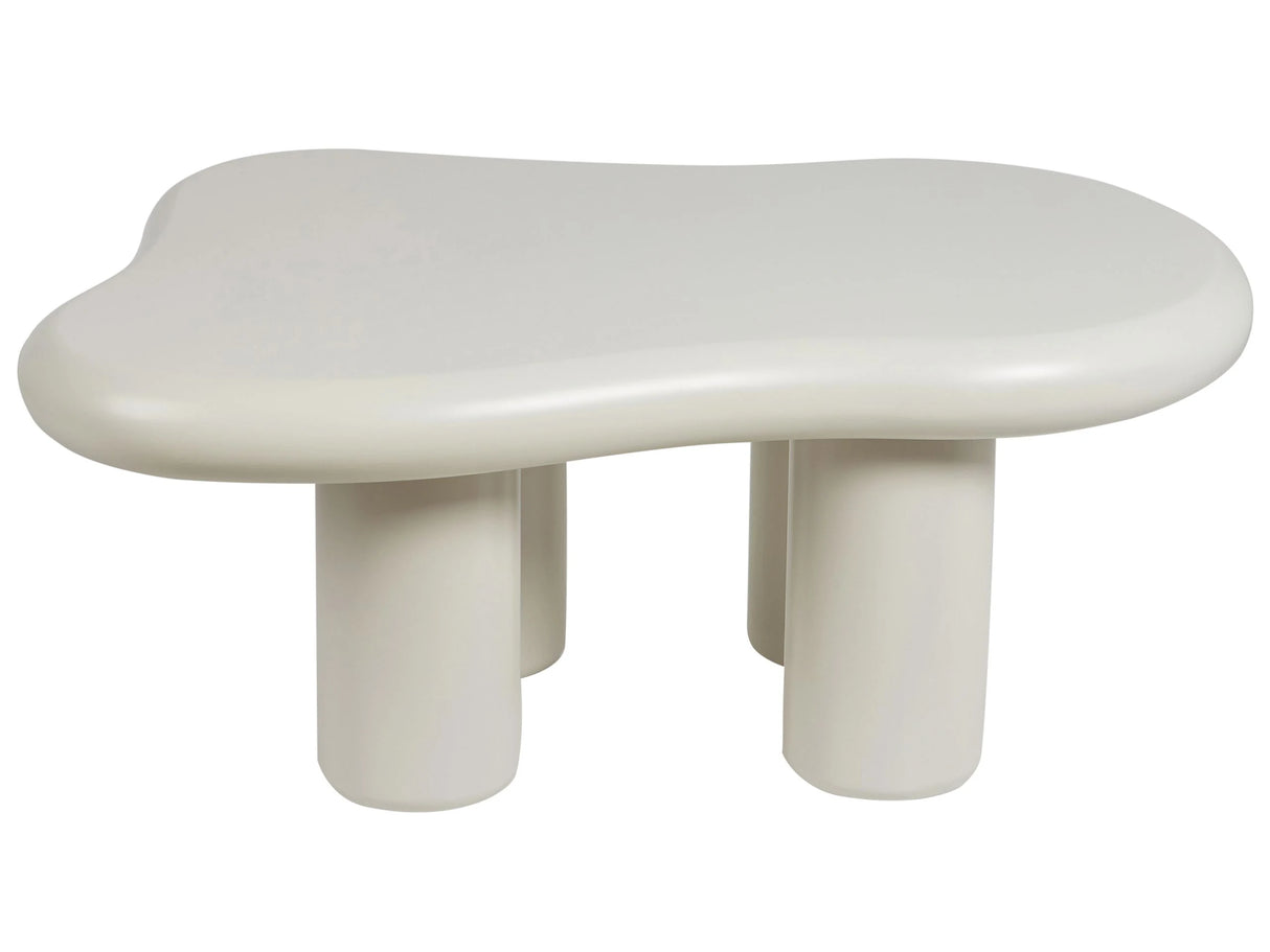 Coffee Table White PVC Legs 100 x 70 x 40 cm MDF Oval Top Shape Living Room Modern Minimalist Beliani