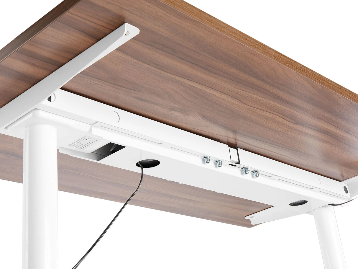 Cable Tray For Electric Adjustable Desk Stainless Steel White 92 x 14 cm Underdesk Wire Organiser Beliani