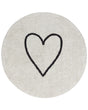 Area Rug Beige and Black Cotton  140 cm Round with Heart Pattern Boho Style Living Room Kids Children's Room Beliani