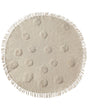 Area Rug Beige Cotton  140 cm Round Decorative Tassels Boho Style Living Room Kids Children's Room Beliani