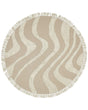 Round Area Rug Beige Cotton  140 cm Tufted with Fringe Pattern Boho Living Room Bedroom Beliani