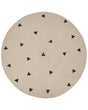 Round Area Rug Beige Cotton  140 cm Solid With Geometric Pattern Beliani