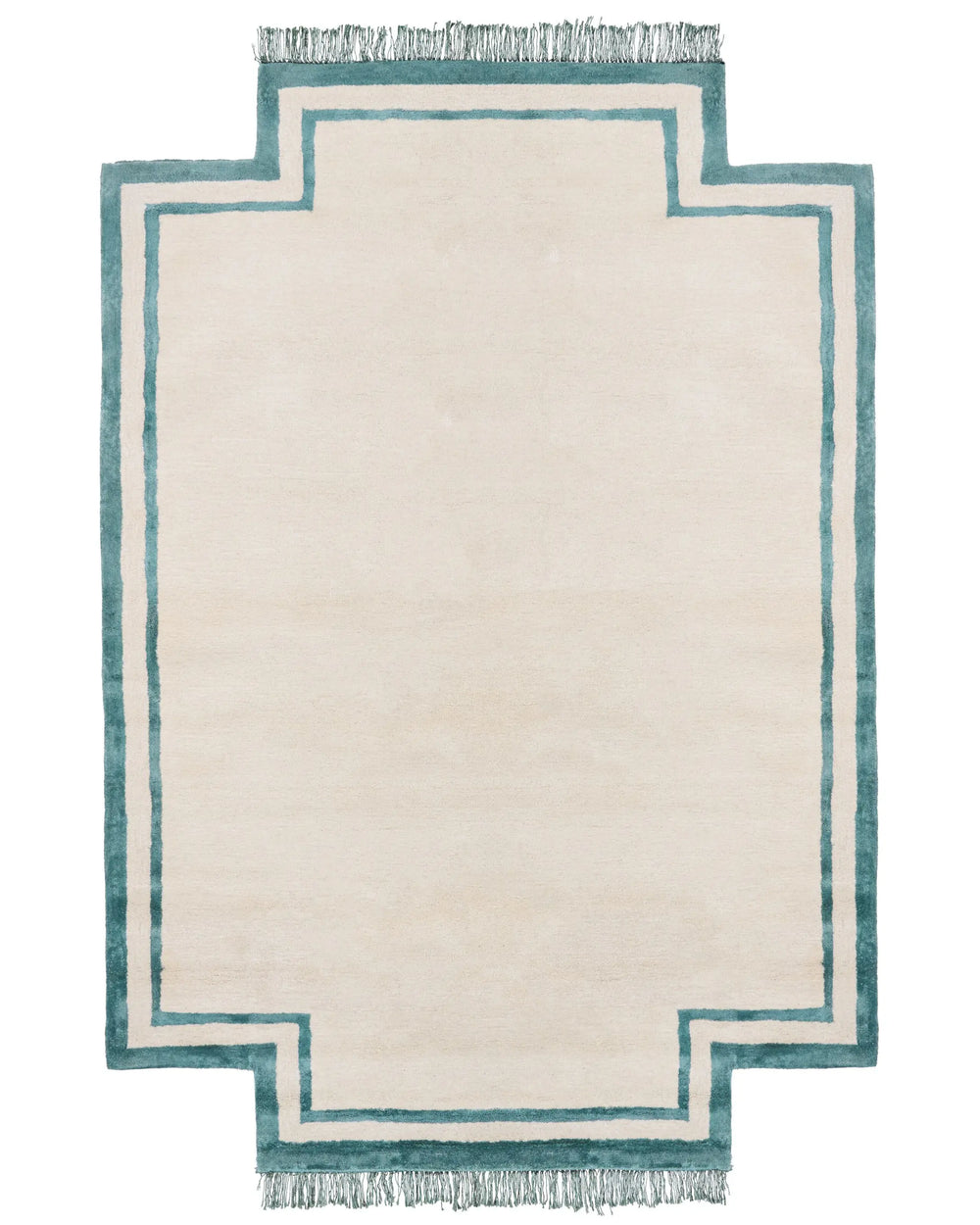 Area Rug Beige Viscose and Wool Irregular Shape 160 x 230 cm Modern Glam Style Beliani