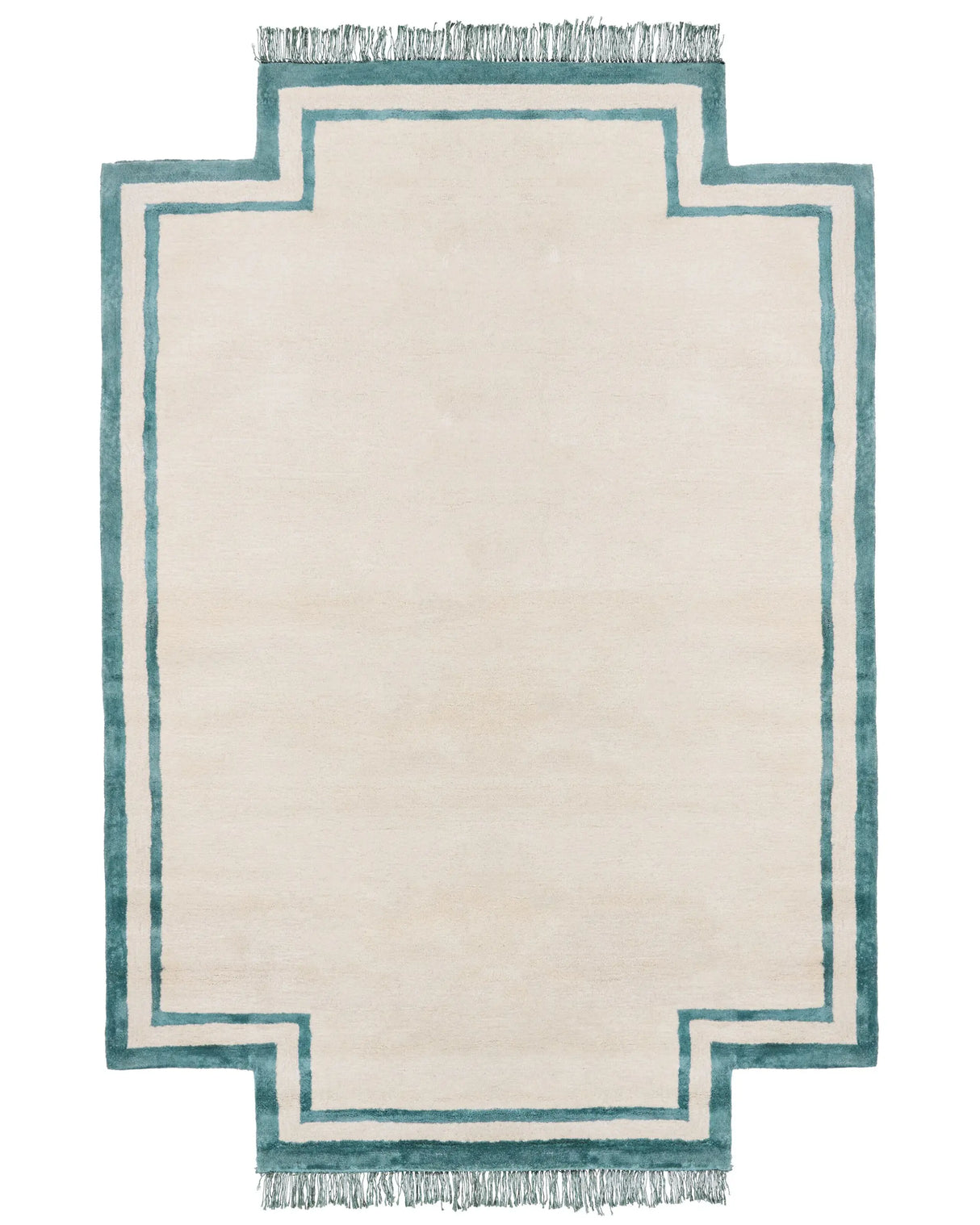 Area Rug Beige Viscose and Wool Irregular Shape 160 x 230 cm Modern Glam Style Beliani