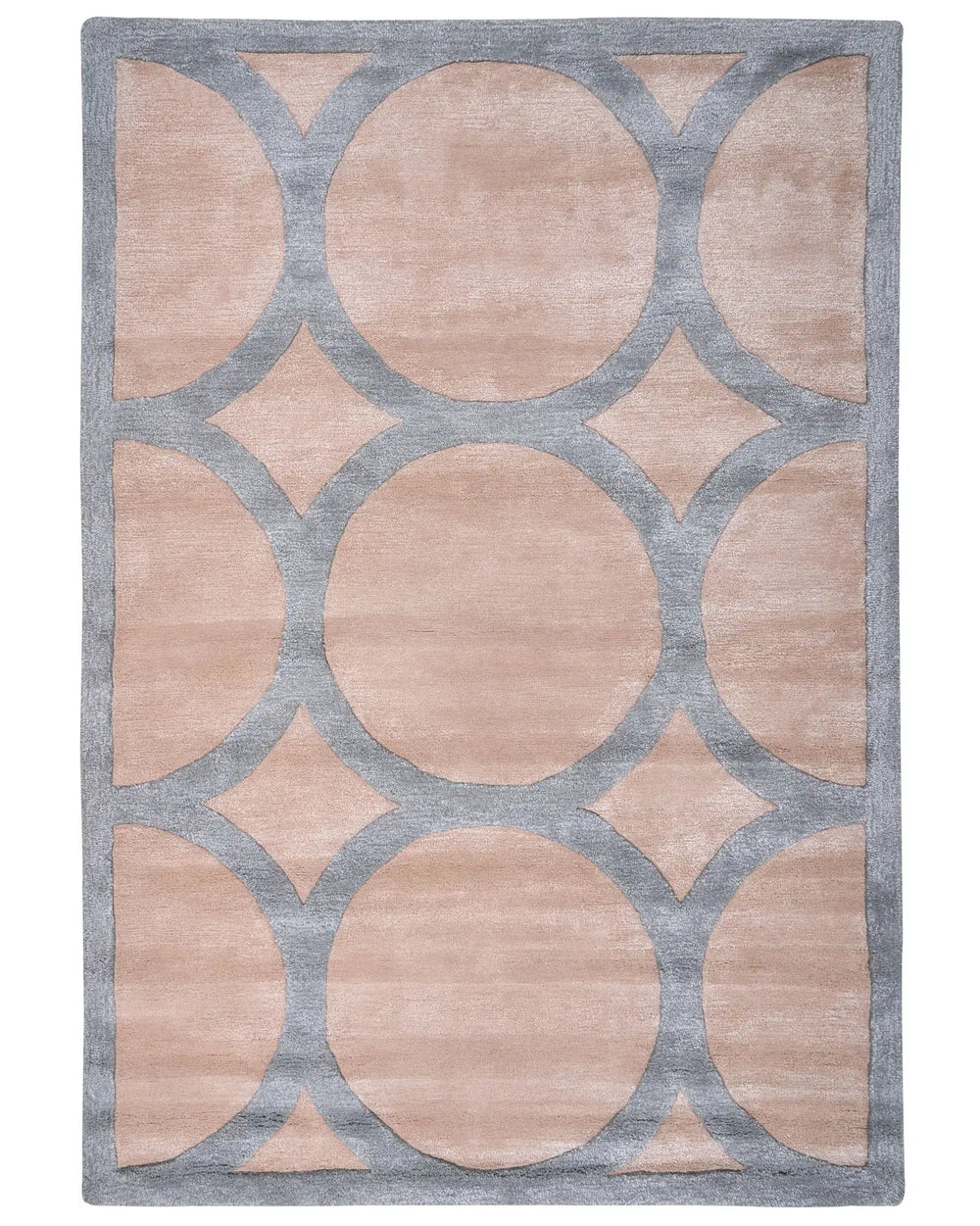Area Rug Beige and Grey Viscose and Wool Rectangular Shape 160 x 230 cm Modern Glam Style Beliani