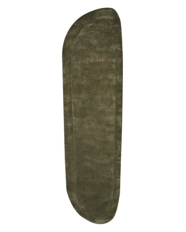 Area Rug Dark Green Viscose Wool 80 x 250 cm Hand Tufted Low Pile Living Room Cotton Backing Modern Beliani