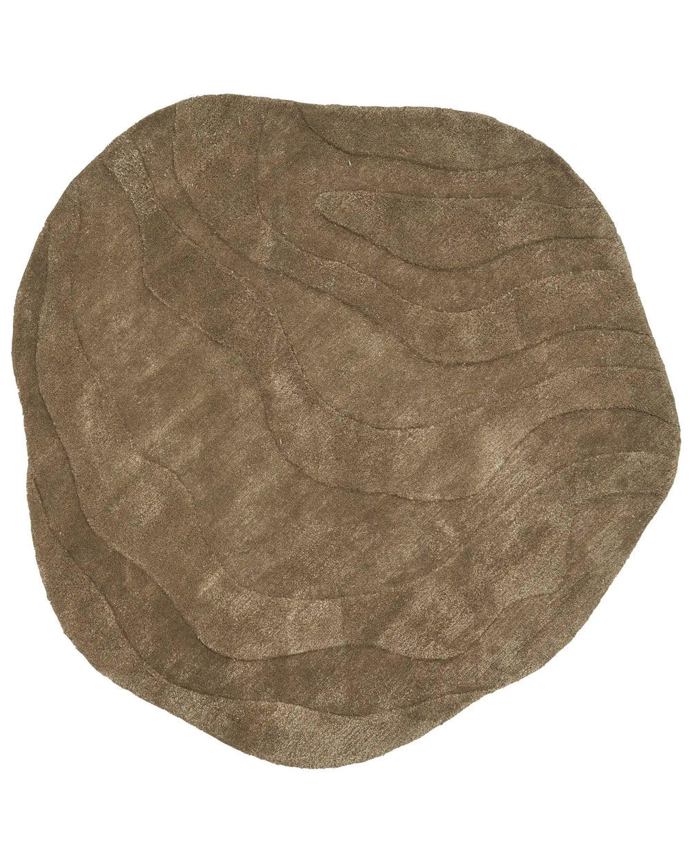 Area Rug Green Viscose Wool 160 x 160 cm Hand Tufted Low Pile Living Room Cotton Backing Modern Beliani