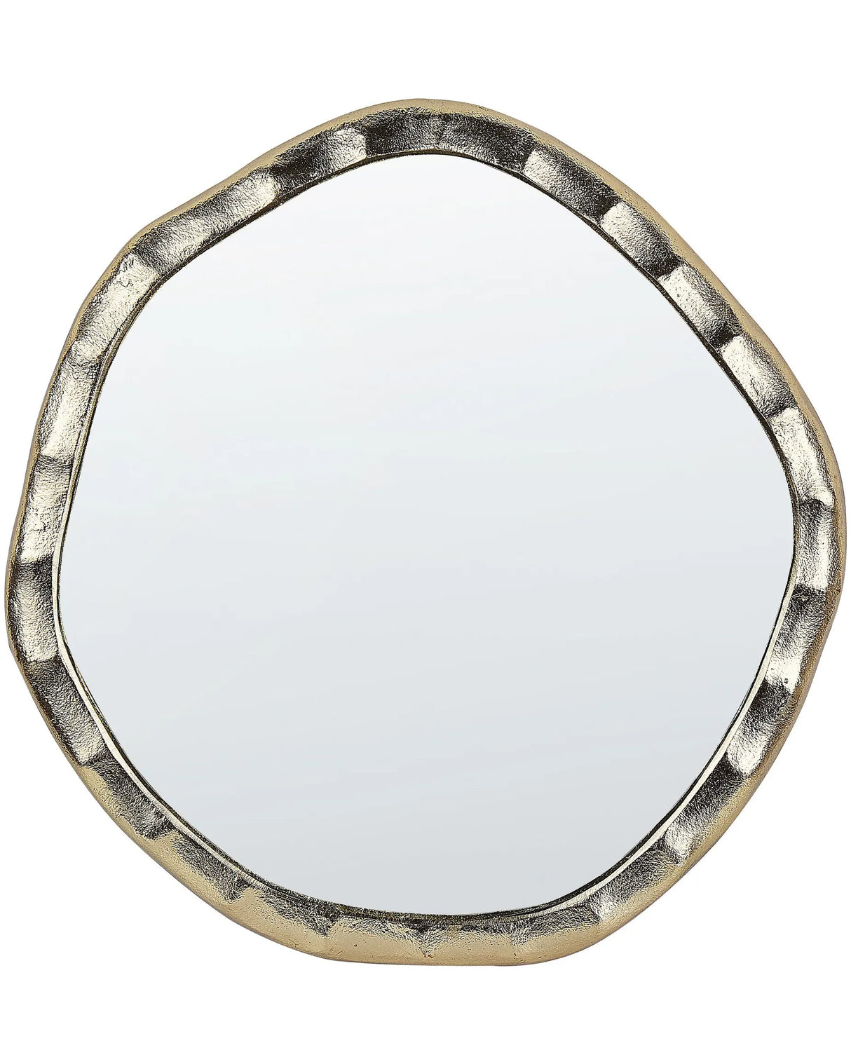 Wall Mirror Gold Aluminium Material 42 x 40 cm Irregular Shape Distressed Frame Modern Design Beliani