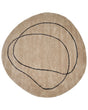 Area Rug Beige Viscose  200 cm Organic Round Shape Accent Rug Beliani