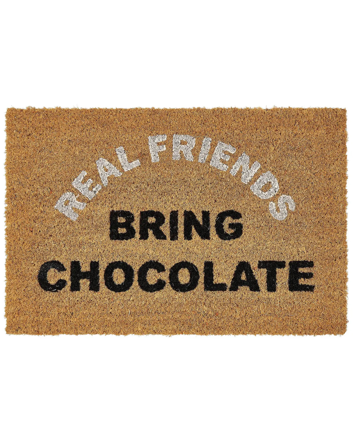 Doormat Natural Coir PVC Backing Anti-Slip 40 x 60 cm Caption Text Motif Modern Indoor Decoration Beliani