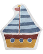 Area Rug Multicolour Cotton  120 cm Decorative Ship Pattern Boho Style Living Room Kids Children's Room Beliani