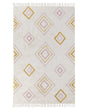 Cotton Tufted Rug  Off-white Color 140x200 cm  with Multicolor Geometric Pattern Rectangular Beliani