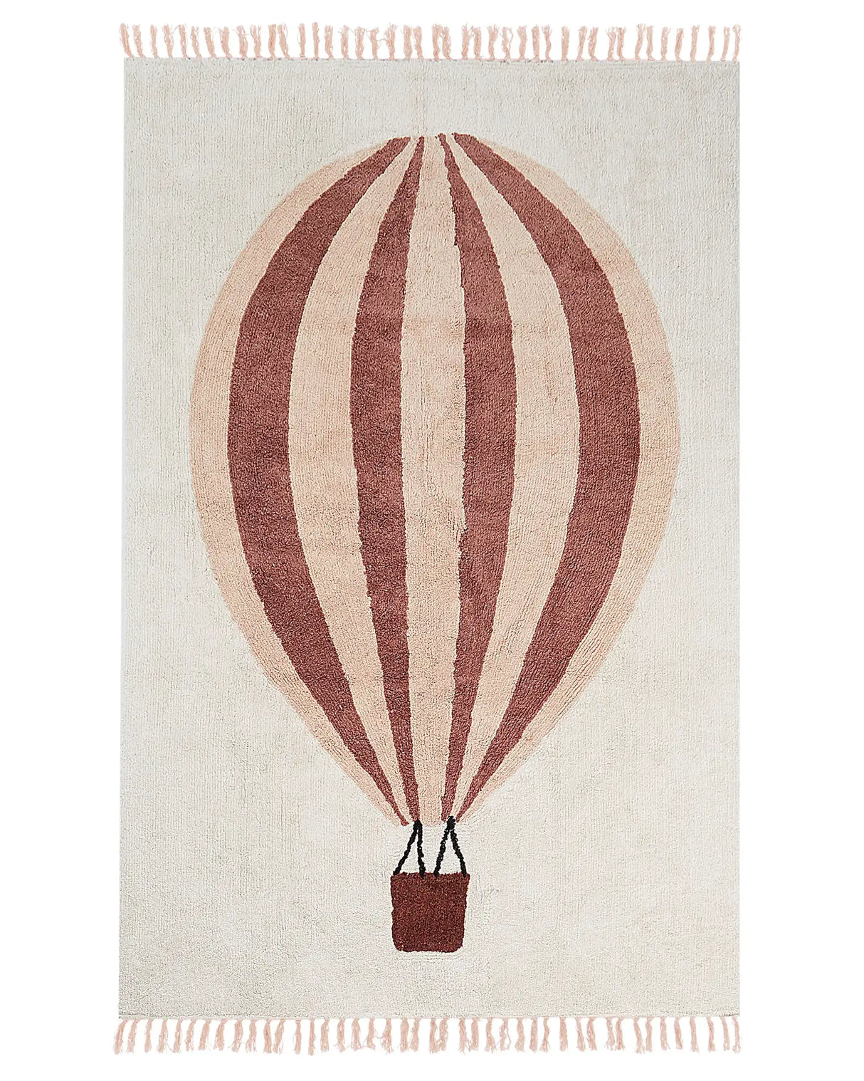 Tufted Rug Cotton Off-white Color 140x200 cm with Balloon Patern Rectangular Beliani
